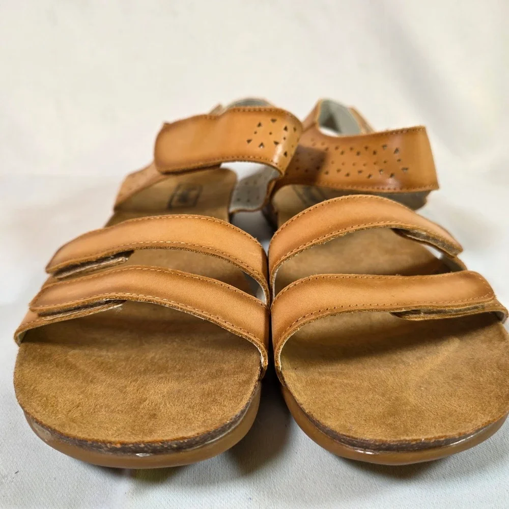 Propet Farrah Sandals Womens‎ 11 4E Extra Wide Tan Leather Adjustable Strap